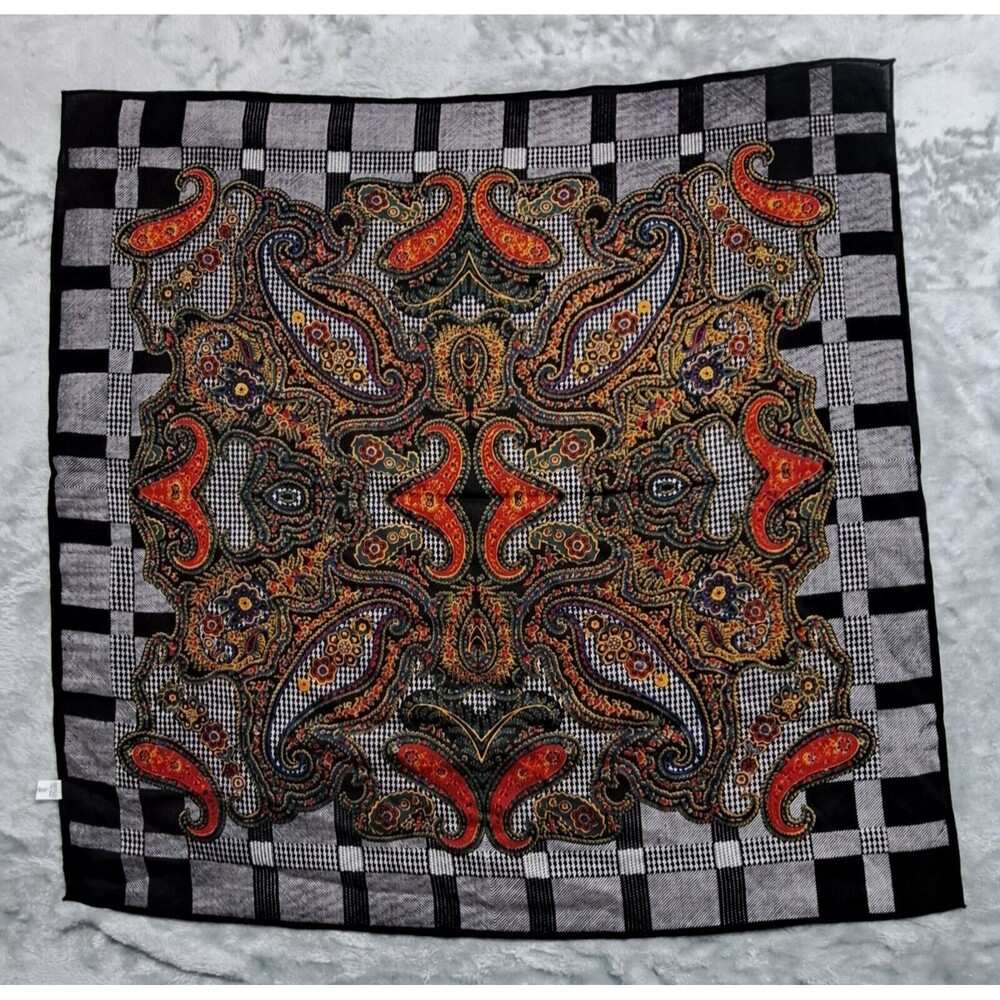Elegant Vintage Ann Taylor Paisely Wool Scarf Whimsey Goth Boho READ Description